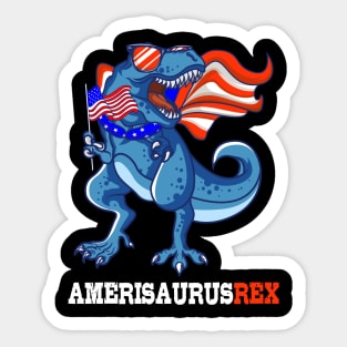 America USA 4th July T-Rex Gift Sticker